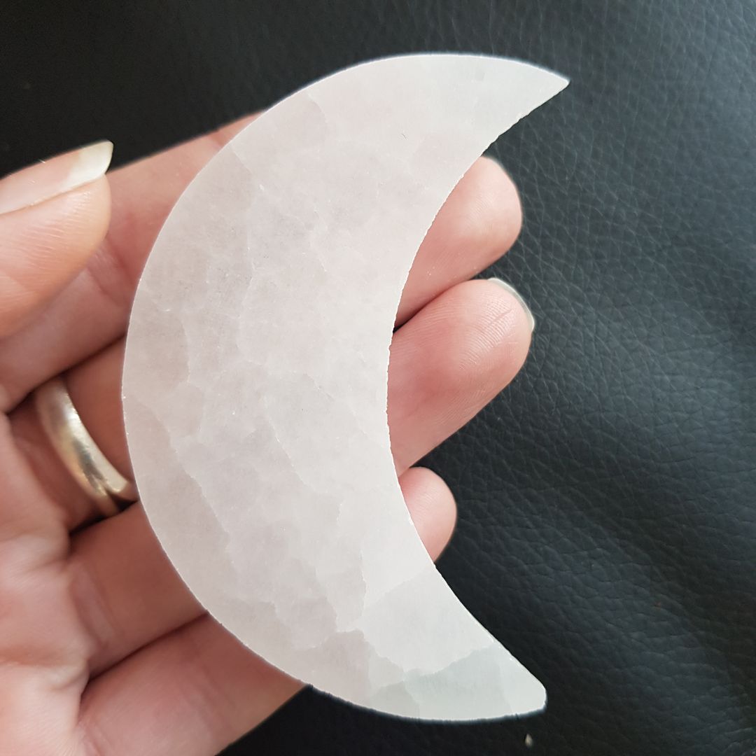 Selenite Moon Flat - 6cm Selenite Moon Flat - 6cm